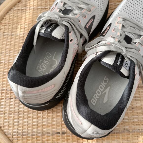 Brooks Adrenaline GTS 22 Grey Rose Black Road-Running Sneakers Women’s 9.5 - Picture 6 of 9